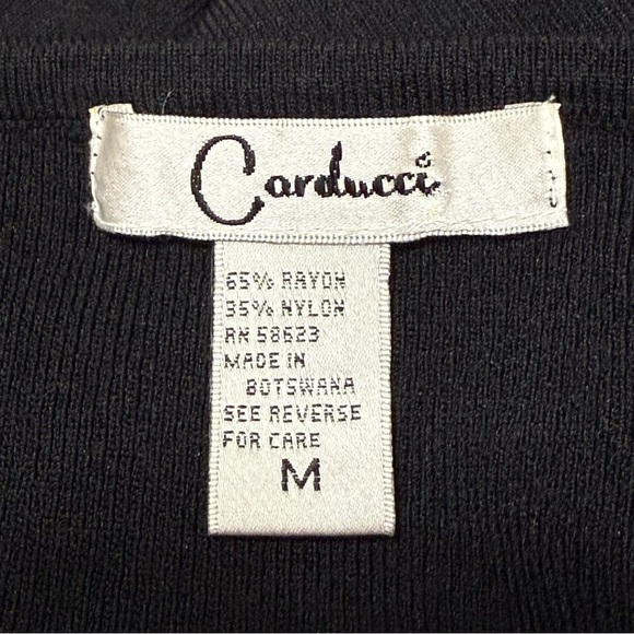 Carducci Black Lace Up Corset Ribbed Knit Sweater Top Size Medium Y2K - Picture 4 of 6